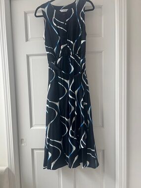 Nine West Dress with Blue & White Abstract Waves